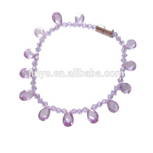 Mode Bohème Goutte d&#39;Eau Purle Cristal Perlé Bracelet